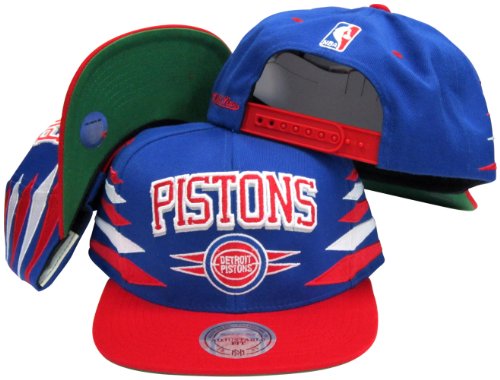 Detroit Pistons Diamond Two Tone Plastic Snapback Adjustable Snap Back Hat / Cap