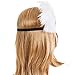 eforpretty 1920s Vintage Rhinestone Flower Flapper headband Headpiece with White Feather