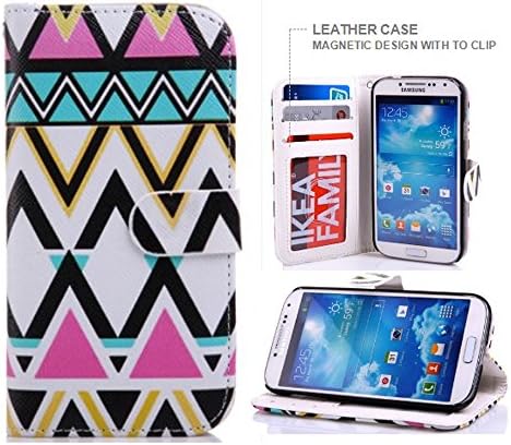 Tiglobal PU Leather Wallet Flip Protective Skin Case with Samsung Galaxy S4