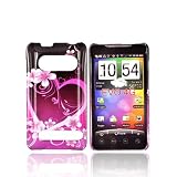 HTC Evo 4G Hard Plastic Case PINK HEART FLOWER BLACK