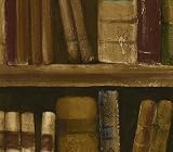 Chocolate Faux Leather Bound Books Wallpaper