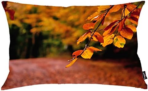 i FaMuRay Autumn Leaves Wallpaper Custom Pillowcase Rectangle Cushion Cover Standard Size 20''X26''