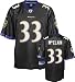 LeRon McClain Youth Jersey: Reebok Black Replica #33 Baltimore Ravens Jersey - X-Large (18-20)