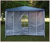 2 X SEITENTEILE PAVILLION PAVILLON GARTENZELT ZELT MIT FENSTER BLAU NEU