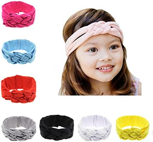Fonkey Baby Girls Cotton Fabric Newest Headbands Turban Knotted Elastic Hair Hoops (8 Pack Chinese Knot)