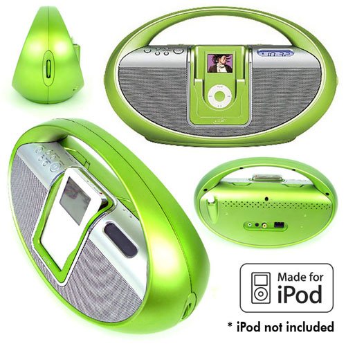 Digital Clock Radio with iPod Docking Station - Green