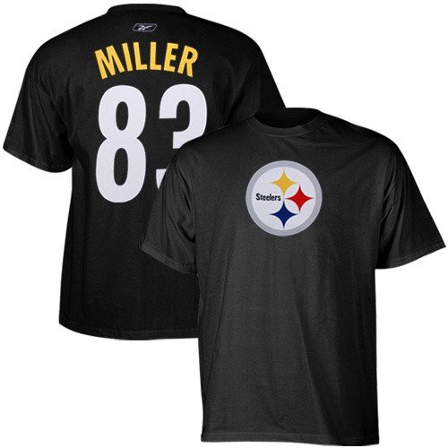 NFL Reebok Pittsburgh Steelers #83 Heath Miller Black Scrimmage Gear T-shirt (Medium)