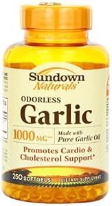 Sundown Naturals Odorless Garlic 1000mg Softgels, 250 Count
