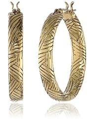 The SAK Small Batik Inside and Out Click Gold Hoop Earrings