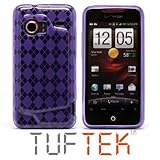 TUF TEK Clear Bright Purple Argyle TPU Candy Skin Cover Case for HTC Droid  ....