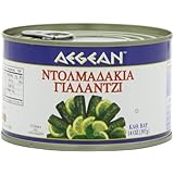 Aegean Stuffed Grape Leaves (Dolmadakia) , 14-Ounce Cans (Pack of 6)