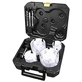BLUE BOAR TSF12 12 Piece High Performance Tungsten Carbide Hole Saw kit - 2-1/4' Cut Depth. Cut 10x as fast and using 1/40th the battery power. Cordless Drills cut holes 3x as large versus bi-metal hole saws. Deep side gullets for fast plug removal