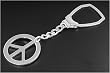 STERLING SILVER ITALIAN KEY CHAIN - PEACE SIGN 25MM