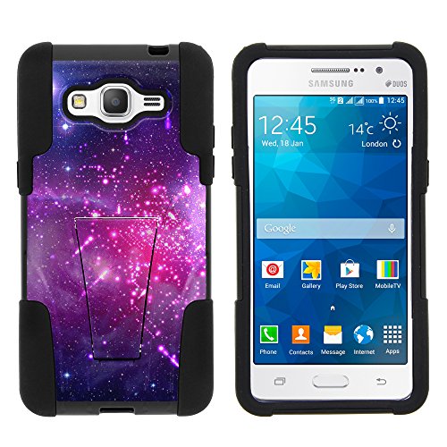 Galaxy Grand Prime Case, Durable Hybrid STRIKE Impact Kickstand Case with Art Pattern Designs