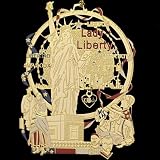 Statue of Liberty Patriotic Ornament -Brass with Gold and Silver Electroplate