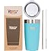 Healthy Human Stainless Steel Tumbler with Straw & Lid | Splash Proof Insulated Travel Cup | Eco-Friendly Coffee Tumblers | Water Cups with Straws Cleaner and Splash Proof Lids (20oz, Glacier)