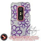 HTC EVO 3D FULL DIAMOND CASE PURPLE LACE