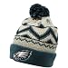 Reebok Philadelphia Eagles Green-Natural Cuffed Pom Knit Beanie