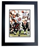 Trent Dilfer Autographed/Hand Signed Tampa Bay Bucs ''White Jersey'' 8x10 Action Photo BLACK CUSTOM