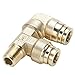 Parker 189PMTR6-4-6 Brass Push-to-Connect D.O.T. Fitting, Tube to Pipe, Brass, Push-to-Connect 90 Degree Dual Port Elbow, 3/8" and 1/4"