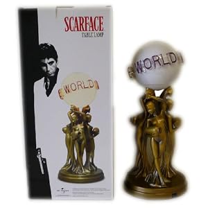 Scarface Movie Tony Montana THE WORLD IS YOURS Statue 16 Table Lamp by Rabbit Tanaka