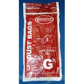 Generic Dirt Devil Style G Vacuum Cleaner Bags For All Dirt Devil Hand Vacs - 3pk