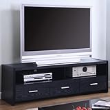 TV CONSOLE,BLACK 61-1/4x17-3/4x19-3/4