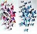 3D Removable 24Pcs Vivid Butterfly Art Decor Wall Stickers Home kid Room Decals Blue Pink