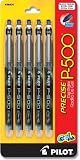 Pilot Precise P-500 Gel Ink Rolling Ball Pen, Extra Fine Point, 5-Pack, Black Ink (38604)