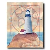 Ocean Lighthouse World Map # 1 Home Decor Wall Picture 16x20 Art Print