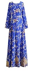 Polyester Long Sleeves Floral Print Ankle Length Evening Dress/Maxi Dress 