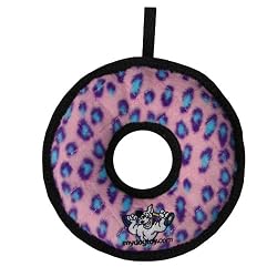 Tuffy's Junior Ring Dog Toy, Pink Leopard