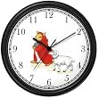 Mary Had A Little Lamb No.1 - from Mother Goose by Artist: Sylvia Long Wall Clock by WatchBuddy Timepieces (Black Frame)