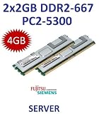 Produkt-Bild: Dual Channel Kit: 2 x 2 GB = 4GB 240 pin DDR2-667 Fully Buffered FB-DIMM (667Mhz, PC2-5300, CL5) - 100% kompatibel zu Fujitsu Siemens Part # S26361-F3230-L823  - passend f&uuml;r PRIMERGY BX620 S4 + RX200 S4 + RX300 S3 + RX300 S4 + TX200 S4 (D2509) + TX300 S3 (D2129) + TX300 S4 (D2529) + Celsius R540 (D1809) + R640 (D1808) + R650 (D2568)