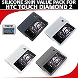 Silicone Skin 4 pc. Value Pack for your HTC Touch Diamond 2 (Black, White,  ....