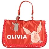 Olivia the Pig Red Satin Hobo Purse Bag with metal charms
