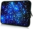 MyGift&reg; 13 inch Endless Universe with Twinkling Blue Stars DOUBLE Sided Print Laptop Carrying Case for Macbook Air / Pro, Acer, Asus, Dell, HP, Sony