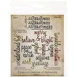 Sizzix Script Holiday Words Thinlits Dies by Tim Holtz, 17-Pack