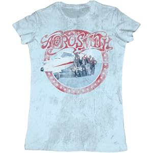 Buy Aerosmith - Movin Out Junior Ladies T-shirt in Light Blue by Aerosmith