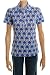 Lilly Short-Sleeve Half-Button Knit Polo Shirt Color: WHITE/BLU (blue) Size: X-Small
