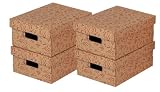 Produkt-Bild: NIPS 110091408 ECO line GRAFO Aufbewahrungsboxen, B 27,0 x T 36,0 x H 15,0 cm, 4er Packung, rot/braun