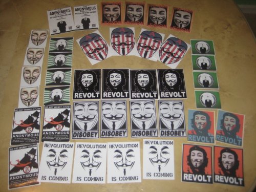 Huge save onmasks guy fawkes HUGE Anonymous Sticker decal lot over 40 decals Anon Guy Fawkes mask