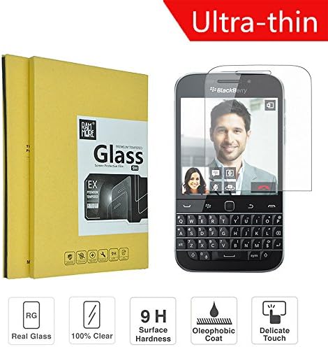 Rammore® Blackberry Classic Q20 Ultra Clear Tempered Glass Screen Protector 0.2mm Ultra-thin 9h Hardness Anti-scratch Shatterproof Anti Fingerprint Protective Film