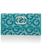 51pv0QjUZfL. SL160  G by GUESS Nouveau Logo Checkbook Clutch, BLUE