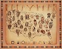 Native American tribes Map Art Print POSTER Indians OOP - 20" x 16"
