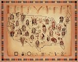 Native American tribes Map Art Print POSTER Indians OOP - 20" x 16"