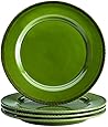 BonJour Dinnerware Sierra Pine 4-Piece Stoneware Dinner Plate Set, Forest