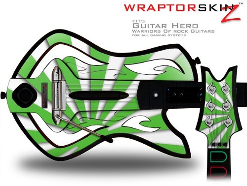 Warriors Of Rock Guitar Hero Skin - Rising Sun Japanese Flag Green (GUITAR 