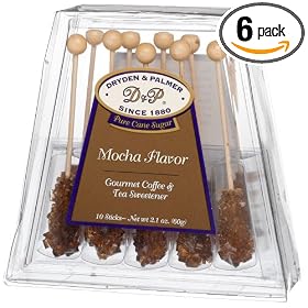 Dryden & Palmer Gourmet Flavored Coffee & Tea Sweetener, Mocha,10-Count Demitasse Sticks (Pack of 6)