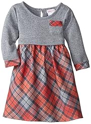 Girls Sweater Metallic/Polyester/Spandex/Knit Plaid Print  Dress